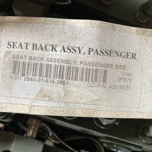 Seat Back Assembly Set - Drivers Side & Passenger Side for M1161 & M1163 Growler