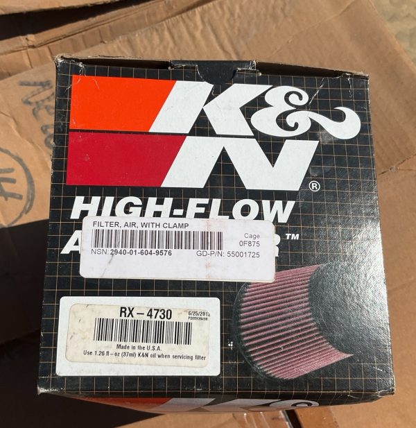 K&N High Flow Air Filters with Clamps for M1161 and M1163 Growler